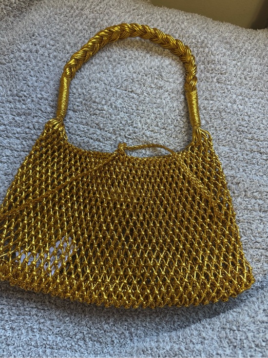 J. Crew Handbags - J. Crew Metallic Gold Knit Shoulder Bag